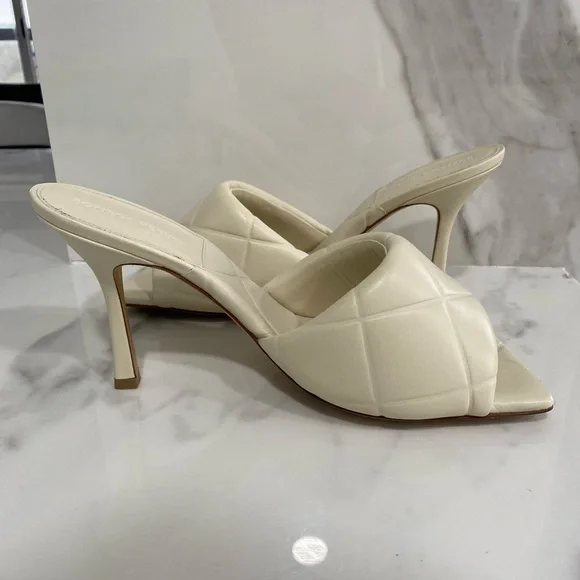 Bottega Veneta 90mm Xl Quilted Leather Slide Sea Salt - Picture 9 of 11